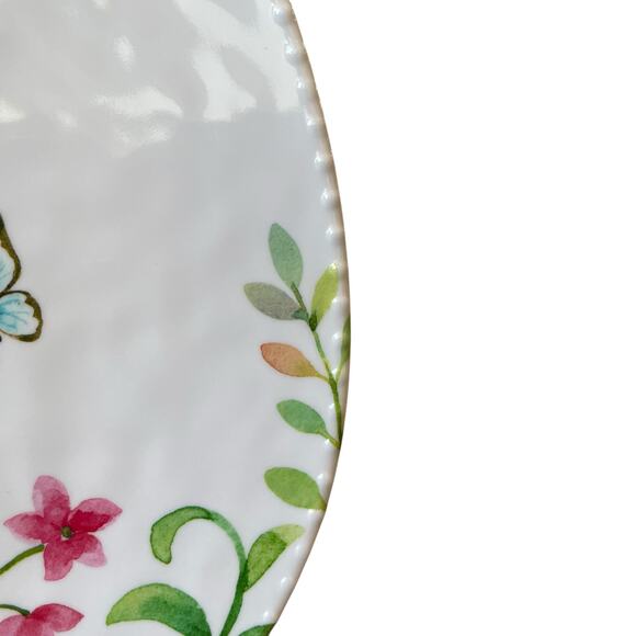 Spring Gatherings Floral Easter Egg Shaped Melamine Salad Plates 8" Set of 4 New - Picture 11 of 15